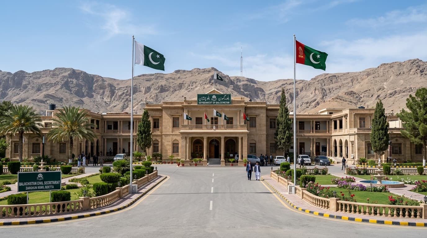 Civil Secretariat buildings and gardens in Quetta